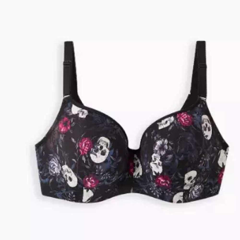 Torrid Womens Size 44DD Skull Rose Full Coverage Balconette Lightly Lined Bra